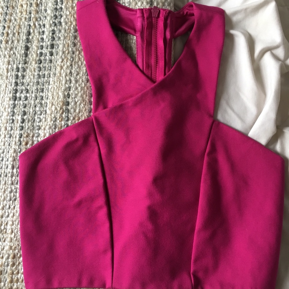 Express raspberry crop top